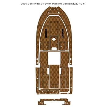 Палубный пол для лодки EVA из искусственного тика, совместимый с 2005 Contender 31 Swim Platform Cockpit Pad Boat EVA Искусственный тик Палубный коврик