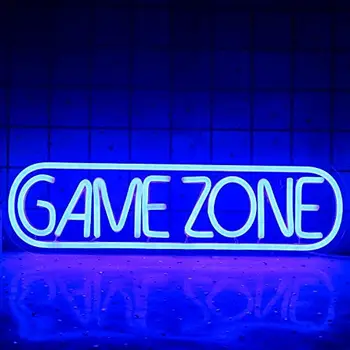 Синяя игровая зона неоновая вывеска геймер светодиодный неоновый свет игровая зона неоновая вывеска для игровой комнаты декор игровой зоны человек пещера паб подарок для подростков