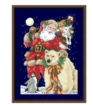 Санта-Клаус и Медведь Наборы для вышивки крестом Вышивка Наборы для рукоделия DIY Вышивка крестом Канва Шитье Ремесла