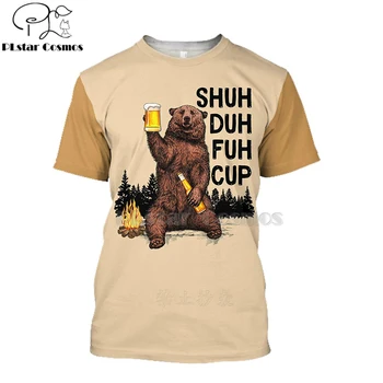 2020 Модные мужские толстовки с капюшоном 3D-печатный медведь ОХОТА футболка футболки шорты рукав Одежда унисекс большой черный медведь бант уличная одежда-1