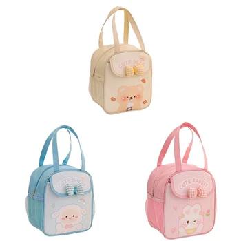 Kawaii Lunch Bag Для девочек Симпатичная сумка для ланч-бокса Изолированная сумка Многоразовая сумка для горячей или холодной работы
