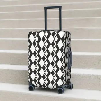 Классический ромб Чехол для чемодана Отпуск Черно-белые эластичные принадлежности для багажа Защита круизного путешествия