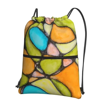 Нейрографический художественный проект Портативные рюкзаки Сумка на шнурке Модный набор на шнурке Карманные сумки для книг для школьников