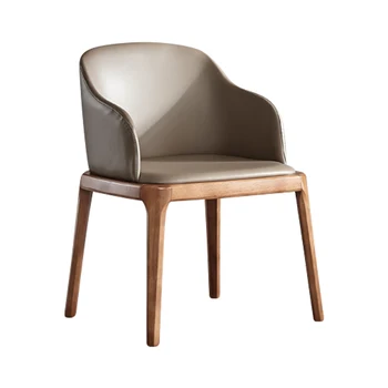Современный дизайн Резиновые деревянные обеденные стулья с подлокотником Стулья для ресторанов Мягкие деревянные обеденные стулья