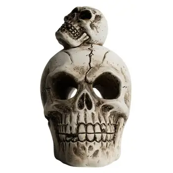 Статуя головы человека Жуткие фигурки головы черепа Многофункциональное настольное украшение для домашнего автомобиля Украшения для вечеринок на Хэллоуин