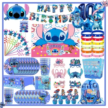 Disney Lilo Stitch Украшение для вечеринки по случаю дня рождения Новый Aloha Paper Napinks Тарелки Чашки Скатерть Воздушные шары Принадлежности Детский душ для ребенка