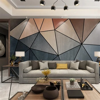 Пользовательские обои 3d фрески микрорезной треугольник современный минималистичный скандинавский геометрический телевизионный фон стена папье-пепье-пейнт 3d обои