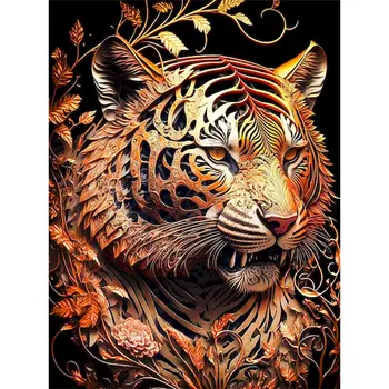 RUOPOTY Картина по номерам Для картины на холсте Резьба по тиграм Животные Художественные принадлежности Персонализированный подарок