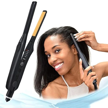  Выпрямитель для волос 2 в 1 Маленький плоский утюг для тонкого карандаша Портативный электрический профессиональный бигуди для волос Выпрямитель для волос Плоский утюжок