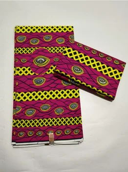 Ткань Анкары Африканский настоящий восковой принт 100% хлопок Новый дизайн 2021 Tissus Wax Africain Лоскутная ткань для платья 6 ярдов
