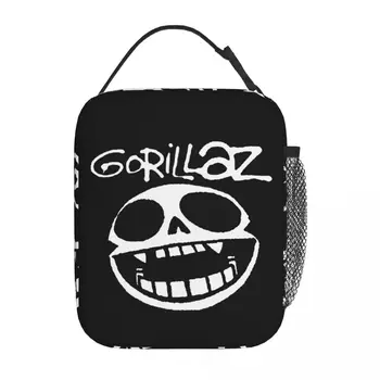 Gorillaz-Symbol Изолированная сумка для обеда Многоразовая сумка-холодильник высокой емкости Тоут Ланч-бокс Работа Пикник Продукты Хранение Сумки