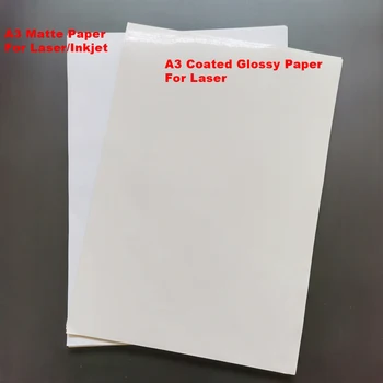 A3 Пустая белая мелованная бумажная наклейка для лазера Этикетка из матовой бумаги формата A3 для струйного принтера