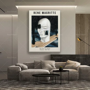 Рене Магритт - Лицо гения, 1926 - Плакат,Холст - Домашний декор - Винтажная живопись, Сюрреализм, Современное искусство, Настенная живопись