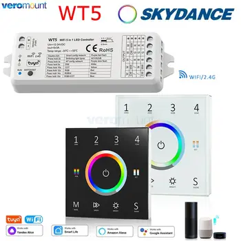Skydance WT5 Tuya Wifi 5 в 1Умный светодиодный контроллер RGBCCT RGB CCT RGBW RGBWW Светодиодная лента Сенсорная панель 2.4G RF Wifi Контроллер