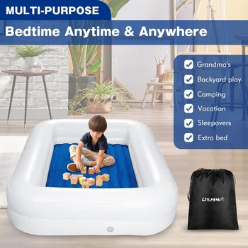 надувной матрас для малышей | Надувная кровать для малышей Кровать для путешествий для малышей [4-сторонняя] Детский надувной матрас с бортами