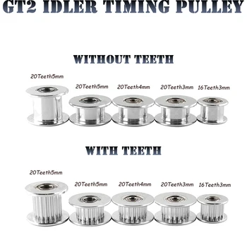 GT2 Натяжной шкив ГРМ 16 зубьев 20 зубьев с отверстием 3 мм или 5 мм с подшипниками для деталей 3D-принтера Ремень ГРМ 6 мм 10 мм