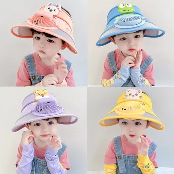 Детская шапочка, пустой верх, классная шляпа, летняя шляпа от солнца, солнцезащитная шляпа с веером, тонкая шляпа от солнца для мальчиков, девочек и младенцев