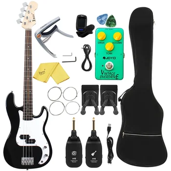 IRIN Basswood Body Bass Guitar Black 20 ладов Guitarra 4-струнный электрический бас-гитара с тюнер-струнами Каподастр Медиатор Эффекты Педали Части