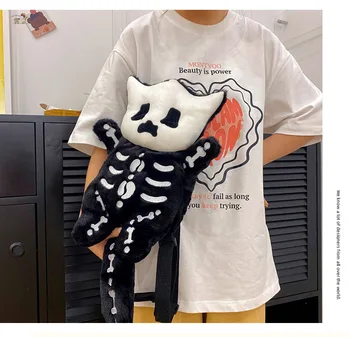 рюкзак школьная сумка Kawaii Cute Y2K Soft Harajuku Funny Niche Skull Doll Fashion Большой Вместимость Пригородный Рюкзак Оптом