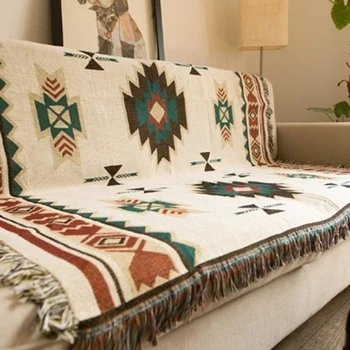 Геометрическое одеяло Диван Подвесной гобелен для дивана-кровати Самолет Путешествие Новое национальное одеяло