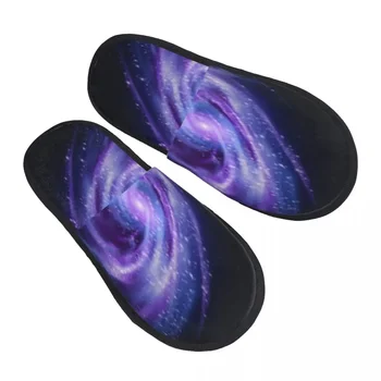  Красочные космические тапочки Galaxy для женщин и мужчин Пушистые зимние теплые тапочки Домашние тапочки