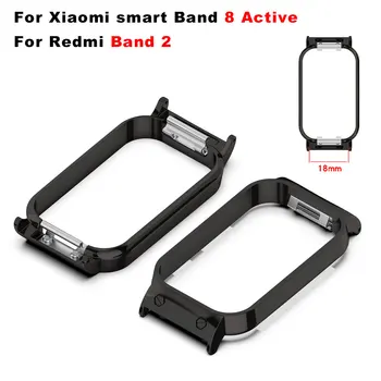 Металлическая крышка чехла для Xiaomi Smart Band 8 Active Frame Smart Watch Защитные аксессуары Connect 18 мм Ширина ремешка Redmi Band 2
