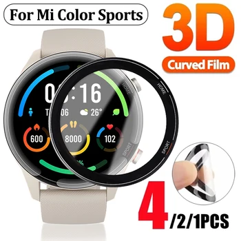 4-1PACK Полностью мягкая защитная пленка с изогнутым краем для Xiaomi Watch Mi Color Sports Edition Защитная пленка для экрана смарт-часов (не стеклянная)