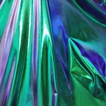 Красивое сине-фиолетовое электрическое сияющее зеркало PU кожа ткань искусственная кожа швейный материал DIY брюки / платье