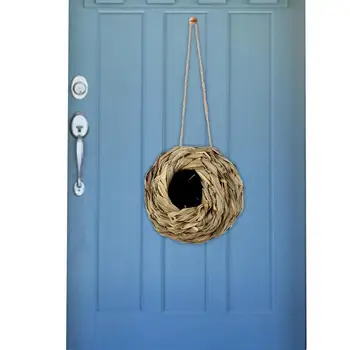 Хижина колибри Хижина для птиц из натуральной травы в форме шара для наружной подвески Натуральная хижина в форме шара для наружных птичьих домиков для