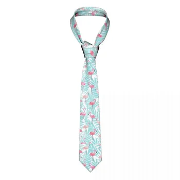 милый галстук фламинго унисекс тонкий полиэстер 8 см широкий галстук для джунглей для мужчин аксессуары для рубашек Gravatas Business