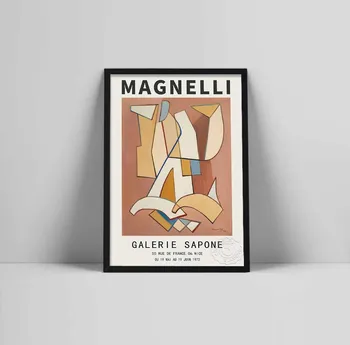 Плакат Альберто Маньелли, Плакат выставки Magnelli Art, Итальянский художник, Гравюра Магнелли, Художественная выставка, Музей Галге Га