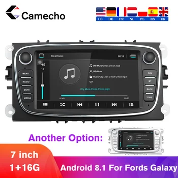 Camecho Android 8.1 Автомобильный мультимедийный плеер Wifi 2 DIN 7'' Аудио Радио GPS Автомагнитола для Ford/Focus/S-Max/Mondeo 9/Galaxy/C-Max