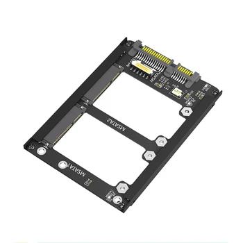 Портативный адаптер MSATA-SATA3 «два в одном» 2-в-1 6 Гбит/с Высокоскоростной MSATA SSD Duals 3 Converter Card