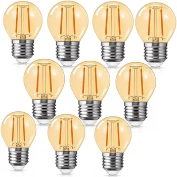 10 шт. Светодиодная нить накаливания Лампа Эдисона E27 G45 Глобус 6 Вт 4 Вт 2 Вт COB Желтая база Винтажная светодиодная лампа 2700K Теплый белый для струнной лампочки