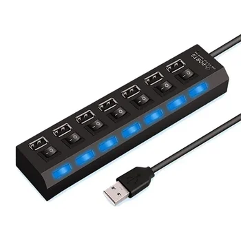 Для USB-концентратора ноутбука USB-адаптер Многопортовый удлинитель адаптера питания USB 2.0 USB Коммутатор для ПК USB-порт Аксессуары для ноутбука