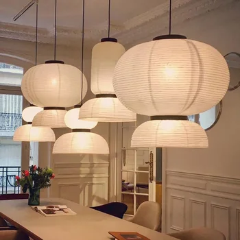 Датский дизайн Дуб Рис Бумага Подвесной Светильник Белый LED E27 Современная подвесная лампа для гостиной Декор Ресторан Спальня Фонари