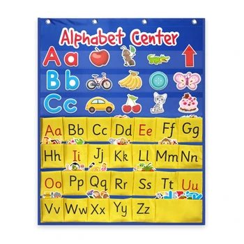 Настенная диаграмма Алфавиты Центр Карманные карточки Набор карточек для детей Буква Обучающая игрушка