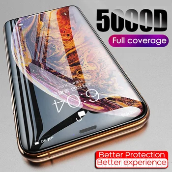 5000D Полная крышка закаленная для iPhone 11 Pro X XR XS MAX Стекло включено для iPhone 6 6S 7 8 Plus SE 2020 Защитная пленка для экрана