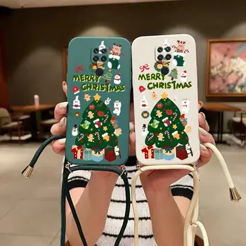 Рождественский подарок Елка Ремешок Через Плечо Силиконовый Чехол Для Телефона Xiaomi Redmi Note 9 9T 9S 9 Pro 10S 10 Pro 10 8 11 11S 11Pro Чехол