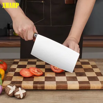 Кухонный кухонный нож для приготовления пищи Ломтик мяса Овощ Рыба Нож Нож шеф-повара из нержавеющей стали Нож для приготовления китайской кухни Деревянная ручка