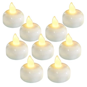 24 Упаковка Водонепроницаемые беспламенные плавающие чайные свечи, теплая белая батарея Мерцающие светодиодные чайные свечи Свечи - свадьба, вечеринка, центрпи