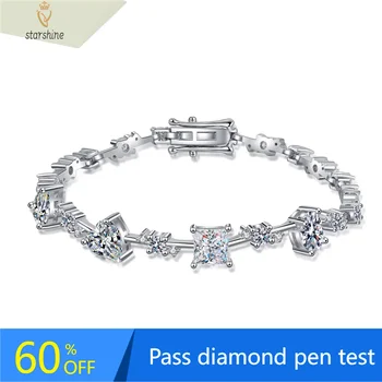 moissanite бриллиантовый браслет серебряные ювелирные изделия подарок для женщин друг день рождения свадебный подарок для матери и дочери