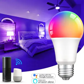 TUYA WiFi Smart LED Blub Light RGBCW Диммируемая лампа Работа с Alexa Google Home 220 В 110 В светодиодные лампы