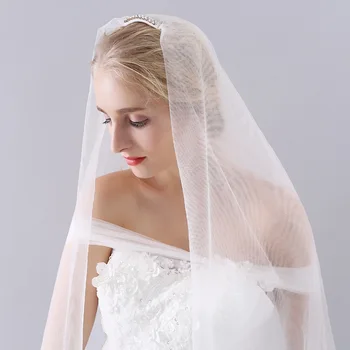 Свадебная фата средней длины Двойная белая ручная расческа для волос Аксессуары для свадебного платья