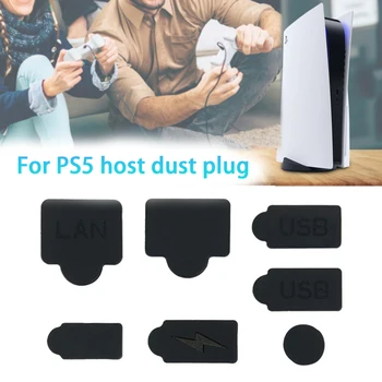 Силиконовые пылезащитные заглушки Набор USB Интерфейс Антипылезащитный чехол для PS5 Крышка Пробка Игровая консоль Аксессуары для 5