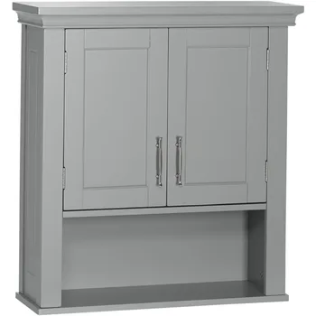 RiverRidge Somerset Двухдверная кладовая для ванной комнаты, серый навесной шкаф, серый