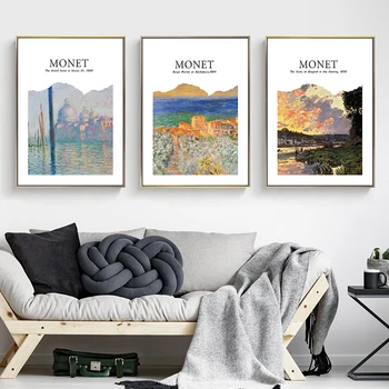 Моне Ван Гог художественные плакаты и гравюры, картины для рисования, картины маслом, украшение гостиной, настенное украшение искусство абстрактное