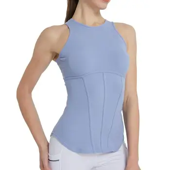 Женский жилет для йоги Спортивные эластичные женские рубашки Стильный дизайн Спортивная одежда для бега, тренировок, йоги и упражнений