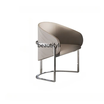 Итальянский минималистский обеденный стул Кресло Гостиная Домашние обеденные столы и стулья Набор Легкий роскошный настольный стул