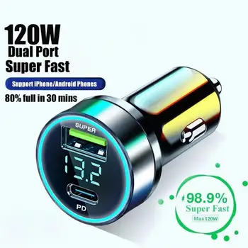PD 20 Вт USB-C Автомобильное зарядное устройство Быстрая зарядка для IPhone IPad OnePlus Портативный металлический двойной USB Адаптер быстрой зарядки